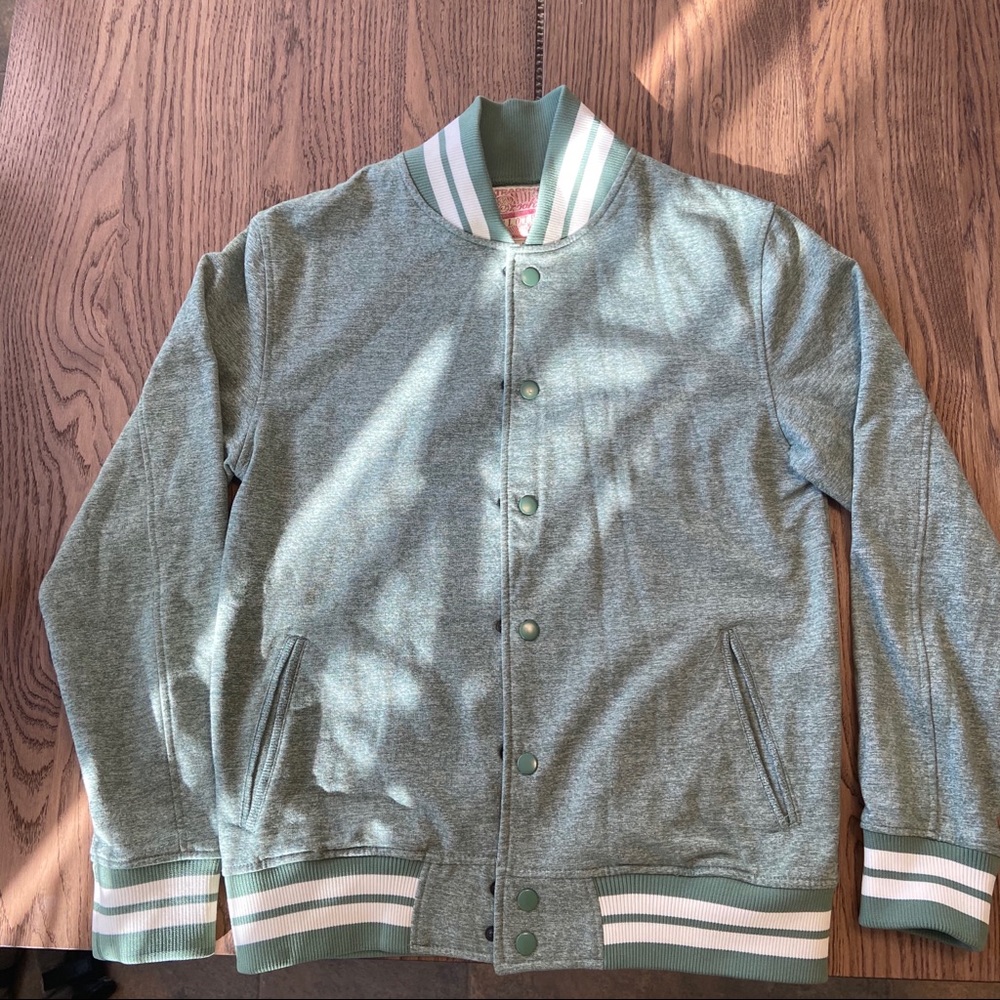 Brooklyn Cloth Green Varsity Jacket size Large EUC
